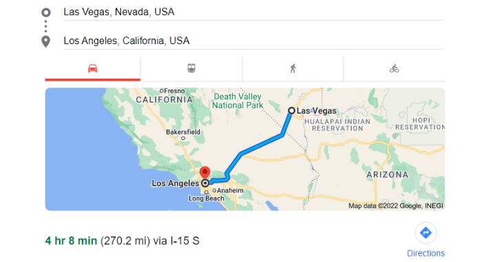 How Far Is Los Angeles From Las Vegas