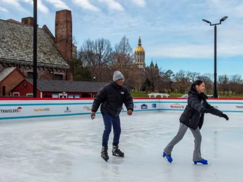 Ice Skating at Winterfest Rink in Hartford