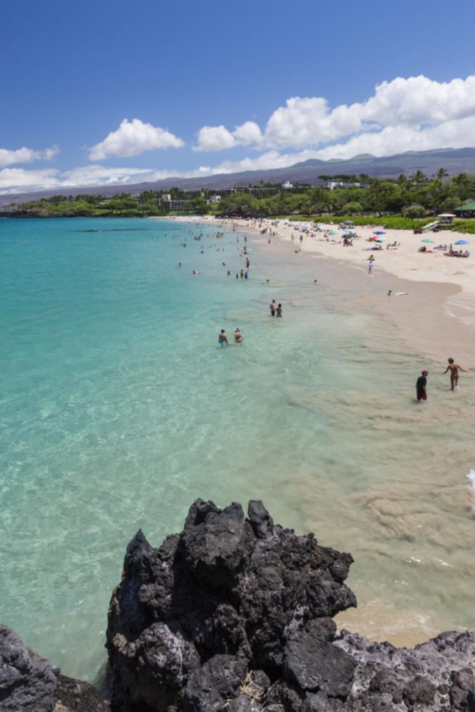 Hapuna Beach Big Island Hawaii white sand calm water resort babymoon 2026