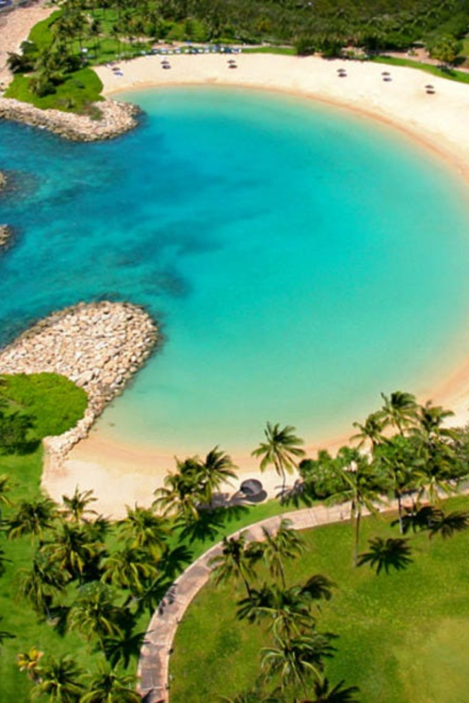 Ko Olina lagoon calm water Oahu Hawaii babymoon resort sunset 2026