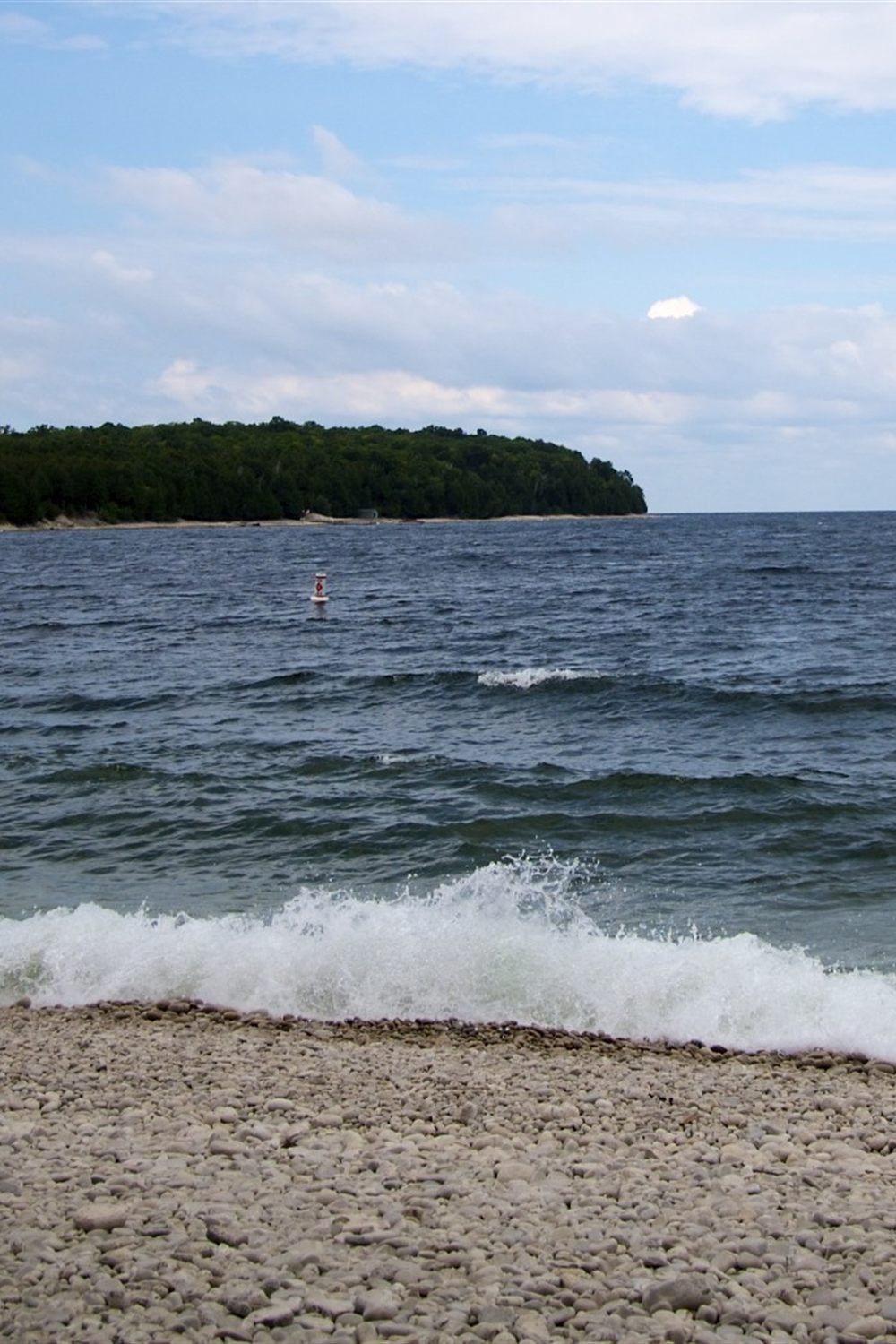 Pebble shore at Schoolhouse Beach on Washington Island