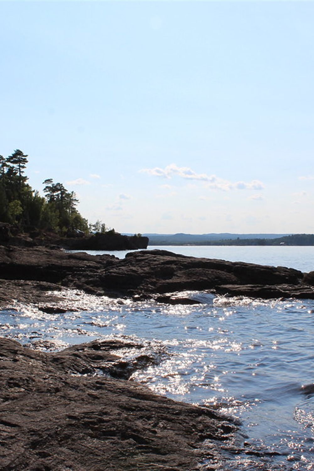 Black Rocks shoreline at Presque Isle Park in Marquette, Michigan