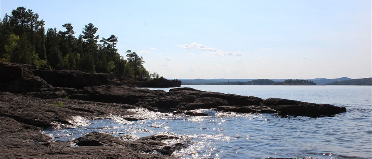 Black Rocks shoreline on Lake Superior in Marquette, Michigan