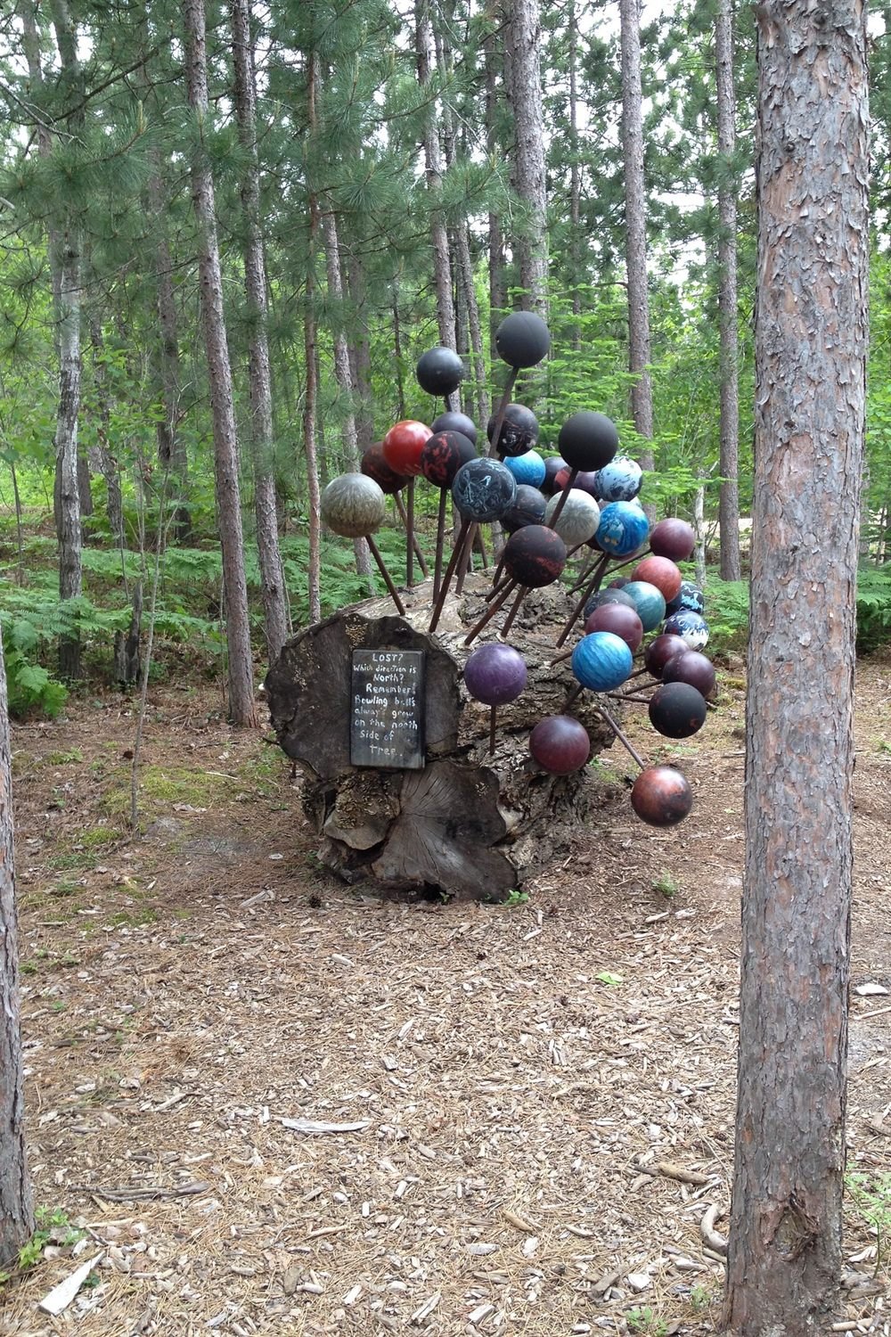 Metal sculpture at Lakenenland Sculpture Park near Marquette